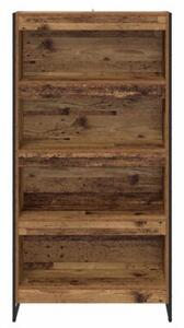 Industrialna szafka na książki z materiału drewnopochodnego w kolorze starego drewna, 80 x 30 x 155 cm