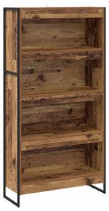 Industrialna szafka na książki z materiału drewnopochodnego w kolorze starego drewna, 80 x 30 x 155 cm