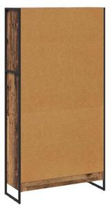 Industrialna szafka na książki z materiału drewnopochodnego w kolorze starego drewna, 80 x 30 x 155 cm