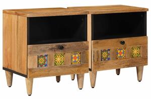 Szafka nocna 2 szt. naturalny 40 x 33 x 46 cm drewno z mango