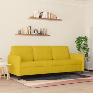 Sofa 3-osobowa, Å¼Ã³Åty, 180 cm, tapicerowana aksamitem