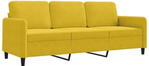 Sofa 3-osobowa, Å¼Ã³Åty, 180 cm, tapicerowana aksamitem