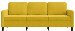Sofa 3-osobowa, Å¼Ã³Åty, 180 cm, tapicerowana aksamitem