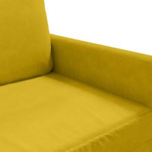 Sofa 3-osobowa, Å¼Ã³Åty, 180 cm, tapicerowana aksamitem