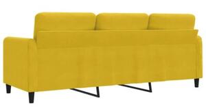 Sofa 3-osobowa, Å¼Ã³Åty, 180 cm, tapicerowana aksamitem