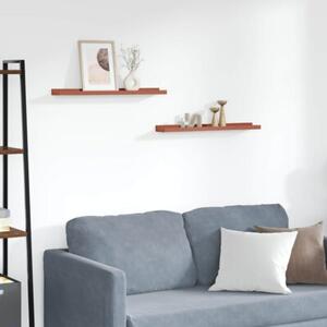 Modularna drewniana półka ścienna w kolorze czerwonym z 2 półkami