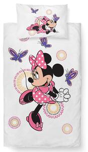 Carbotex Pościel do łóżeczka Minnie i motyle, 100 x 135 cm, 40 x 60 cm