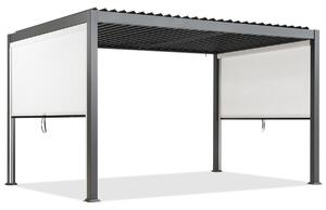Pergola tarasowa wolnostojąca Lagos 3x4 z roletami na boki o długości 3 m Garden Point antracytowo - biała