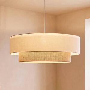 Lampa wisząca Boho Duolla, kremowy / amber, sypialnia, tkanina / materiał / jedwab