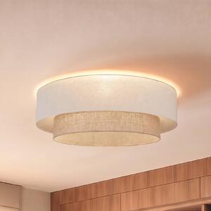 Lampa sufitowa Boho Duolla, kremowy / amber, przedpokój, tkanina / materiał / jedwab