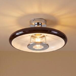 Lampa sufitowa Branford Lindby, możliwość ściemniania, brązowy / rdzawy, salon / jadalnia, metal, vintage