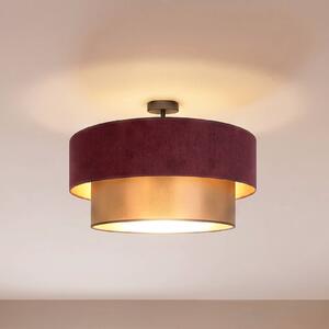 Lampa sufitowa Dorina Duolla, czerwony, kuchnia, tkanina / materiał / jedwab, młodzieżowy