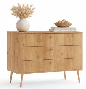 Minimalistyczna komoda boho dąb craft złoty W3-H38