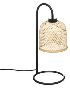 Lampka nocna ALI, bambusowy kosz z plecionki, Ø 16 cm