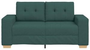 Sofa dwuosobowa, ciemnozielona, 160x77x82 cm, tkanina