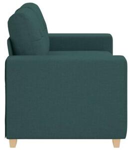 Sofa dwuosobowa, ciemnozielona, 160x77x82 cm, tkanina