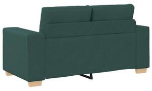 Sofa dwuosobowa, ciemnozielona, 160x77x82 cm, tkanina