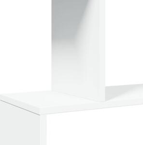 Regał na książki z 4 poziomami, biały, 70x24x129 cm, drewno konstrukcyjne
