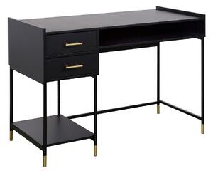 Biurko czarne z szufladami TEDY, 110 x 55 x 78,5 cm