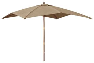 Parasol ogrodowy na drewnianym słupku, taupe, 300x300x273 cm