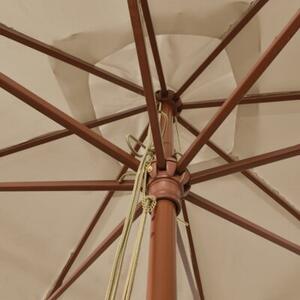 Parasol ogrodowy na drewnianym słupku, taupe, 300x300x273 cm