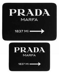 Czarne aksamitne dywaniki łazienkowe zestaw 2 szt. 60x100 cm Prada – Mila Home