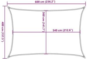 Żagiel przeciwsłoneczny, 160 g/m², kolor taupe, 4x6 m, hdpe