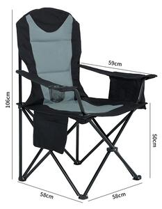 Składane krzesło kempingowe czarny + szary - Krebri