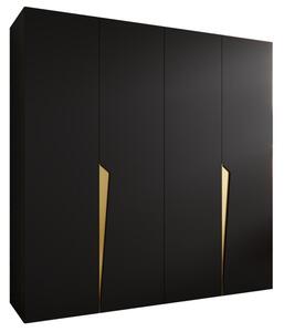 Szafa uchylna otwierana Piano 1 200 wys. 202 cm czarny + u. złoty