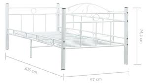 Białe metalowe łóżko pojedyncze 90x200 cm - Davin
