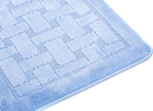 Niebieski antypoślizgowy komplet dywaników w kratkę - Deso 4X