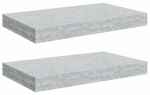 Półki ścienne, 2 szt., szarość betonu, 40x23x3,8 cm, mdf