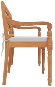 Ławka batavia z poduszką, 150 cm, lite drewno tekowe