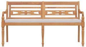 Ławka batavia z poduszką, 150 cm, lite drewno tekowe