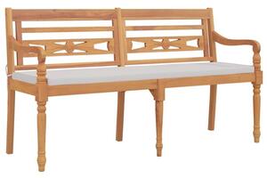 Ławka batavia z poduszką, 150 cm, lite drewno tekowe