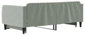 Sofa rozsuwana, jasnoszara, 100x200 cm, aksamit