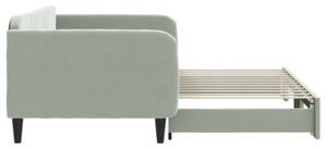 Sofa rozsuwana, jasnoszara, 100x200 cm, aksamit