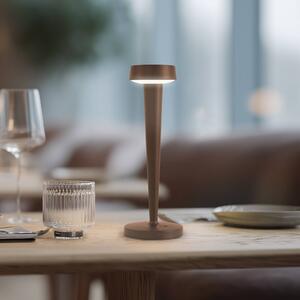 Lucande LED świecznik Lea, wazon, ciemnobrązowy, 28 cm