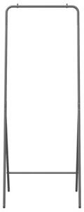 Nowoczesny wieszak na ubrania z półkami - minimalistyczny design, czarna stal, praktyczne rozwiązanie do przechowywania
