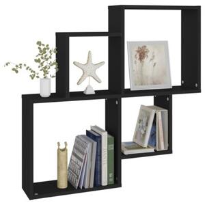 Półka ścienna kostki, czarna 80x15x78,5 materiał drewnopochodny