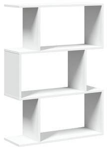 Regał na książki z 3 poziomami, biały, 70x24x97 cm, drewno konstrukcyjne