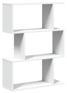 Regał na książki z 3 poziomami, biały, 70x24x97 cm, drewno konstrukcyjne