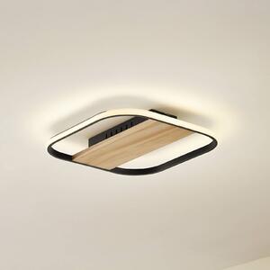 Lindby Lampa sufitowa LED Romilda, szary, drewno, 37 cm szer