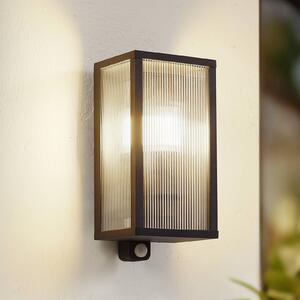 Lampa zewnętrzna z czujnikiem ruchu Peldar Lindby, możliwość ściemniania, czarny, aluminium, nowoczesny