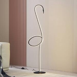 Lampa stojąca LED Pajaro Lindby, możliwość ściemniania, czarny, salon / jadalnia, metal, nowoczesny