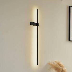 Kinkiet LED Natsumi Lindby, czarny, salon / jadalnia, aluminium, nowoczesny