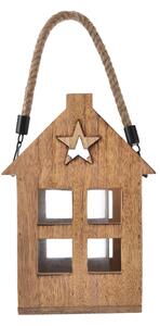 4Home Latarnia z drewna mango Shining Star, 18 x 15 x 25 cm