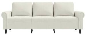 Sofa 3-osobowa, kremowy, 180 cm, tapicerowana aksamitem