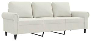 Sofa 3-osobowa, kremowy, 180 cm, tapicerowana aksamitem