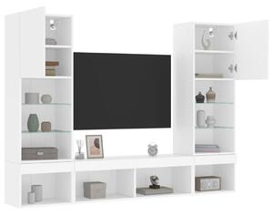 5-częściowy zestaw mebli TV z LED, biały
